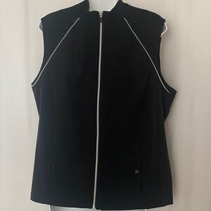 Classic Black Vest with White Trim